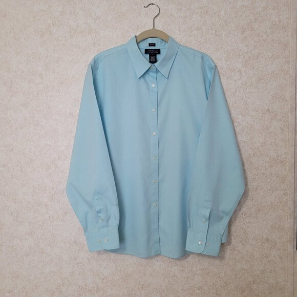 Blue Womens Button Blouse Long Sleeve No Iron Jones New York Size XL - Picture 3 of 15